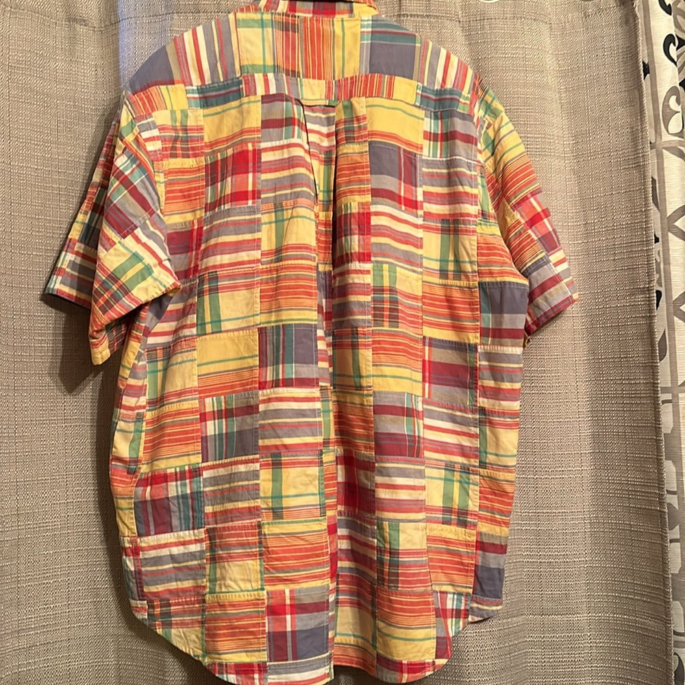 Orvis Madras Plaid Patchwork, Button-Down, Short … - image 4